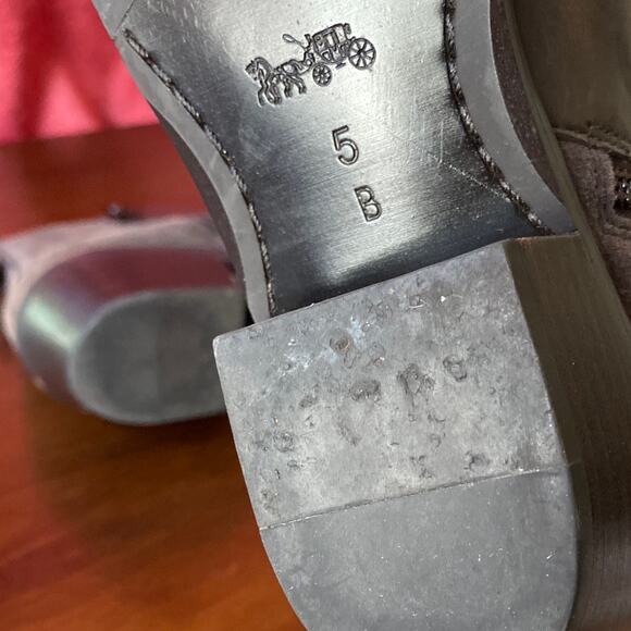 COACH Carmen Booties Two Tone Taupe Brown Leather Suede 5B USED Ankle Side Zip - Picture 12 of 16